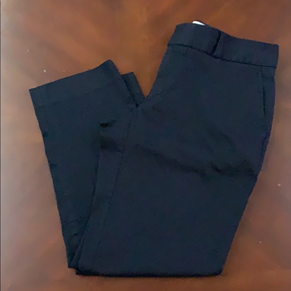 Navy cropped trouser